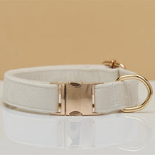 Load image into Gallery viewer, Multiple Colour Velvet Personalise Dog Collar Leash Set With Bow
