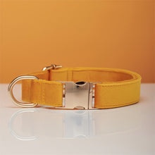 Load image into Gallery viewer, Multiple Colour Velvet Personalise Dog Collar Leash Set With Bow
