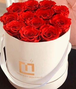 Dozen Everlasting Preserved Red Roses - MCROSES.COM