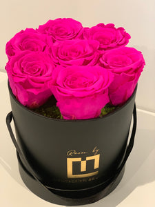 fuchsia, hot pink, real roses, preserved roses, eternal roses 
