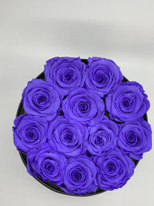 Dozen Everlasting Preserved Purple Roses - MCROSES.COM