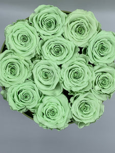 Dozen Everlasting Preserved Seafoam Green  Roses - MCROSES.COM