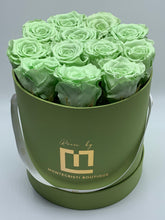 Load image into Gallery viewer, Dozen Everlasting Preserved Seafoam Green  Roses - MCROSES.COM
